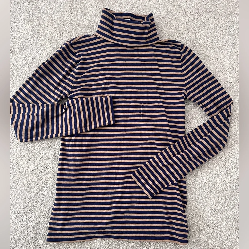 ⭐️5/$25⭐️ J. Crew Striped Blue Tan Turtleneck Blouse